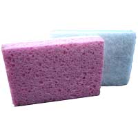 Schuurspons viscose rood/wit